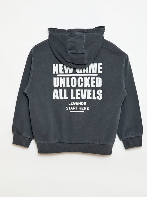 Casaco folgado com capuz e detalhe nas costas em algodão - Kiabi