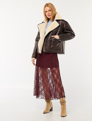 Casaco forrado estilo aviador