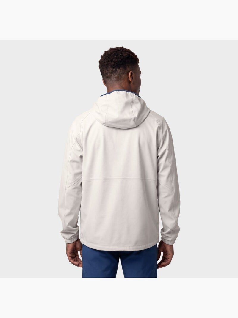 Casaco impermeável com capuz trail running homem Branco Cinza - Kiabi