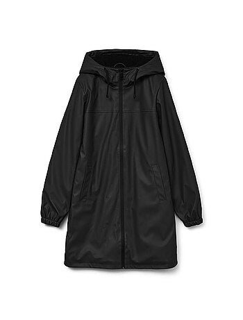Casaco Impermeável Preto Vero Moda Teddy com Revestimento