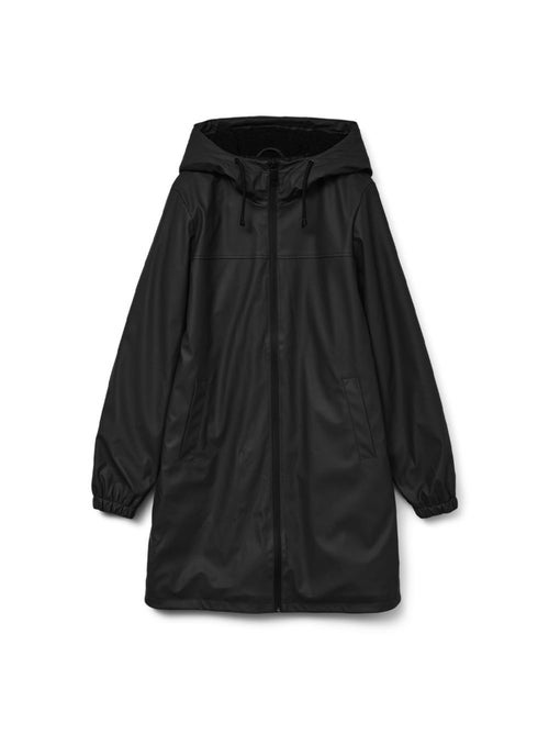 Casaco Impermeável Preto Vero Moda Teddy com Revestimento - Kiabi Casaco Impermeável Preto Vero Moda Teddy com Revestimento - Kiabi
