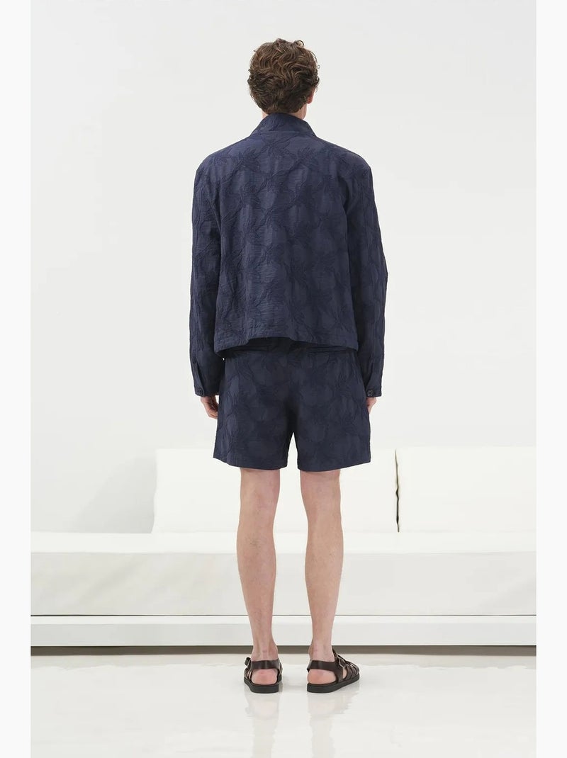 Casaco jacquard abotoado giesto Azul-marinho - Kiabi