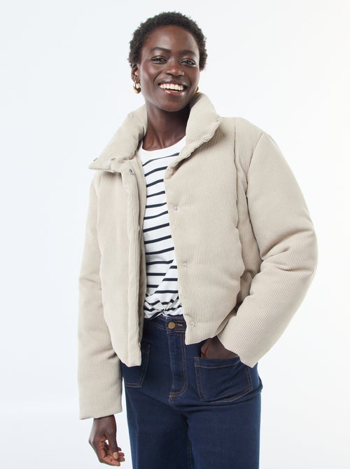 Casaco 'JDY' em material canelado com gola envolvente - Kiabi