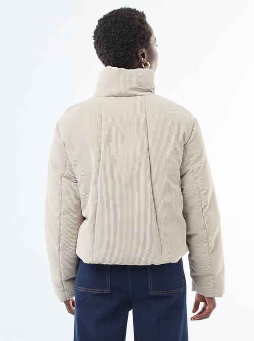 Casaco 'JDY' em material canelado com gola envolvente - Kiabi