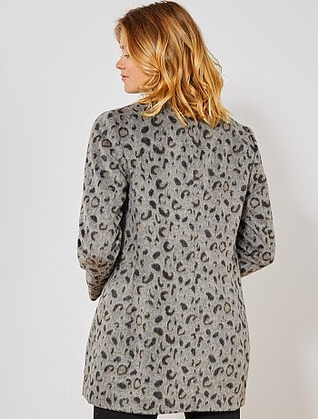 Mulher do 34 até 48 - Casaco leopardo em lã - Kiabi