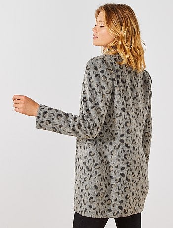 Mulher do 34 até 48 - Casaco leopardo em lã - Kiabi