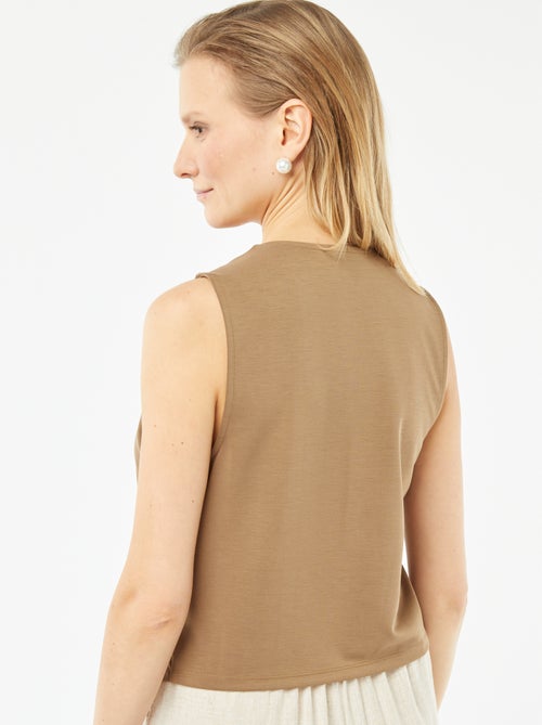 Casaco leve sem mangas com abertura com botões - Kiabi