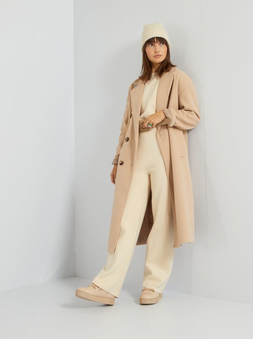 Casaco liso oversize com botões duplos - Kiabi