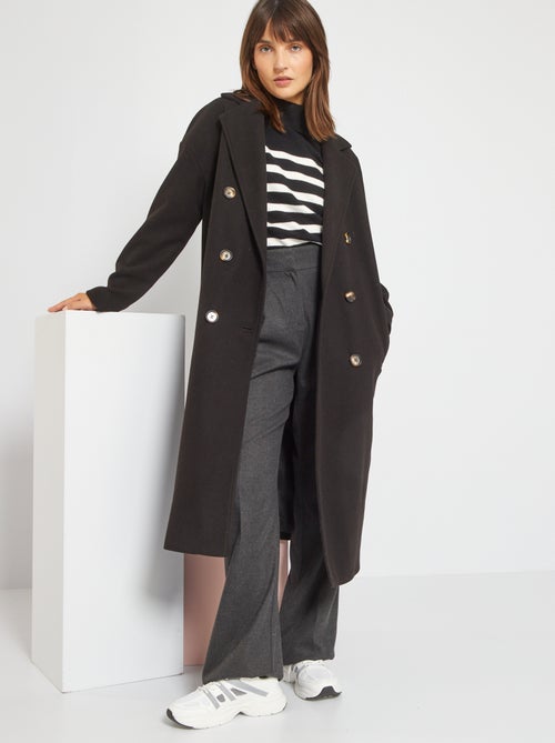 Casaco liso oversize com botões duplos - Kiabi