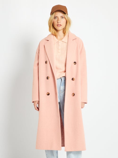 Casaco liso oversize com botões duplos - Kiabi