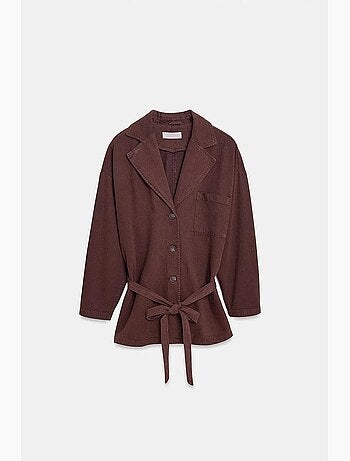 Casaco longo oversized com cinto dilvin