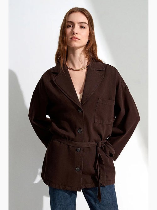 Casaco longo oversized com cinto dilvin - Kiabi Casaco longo oversized com cinto dilvin - Kiabi