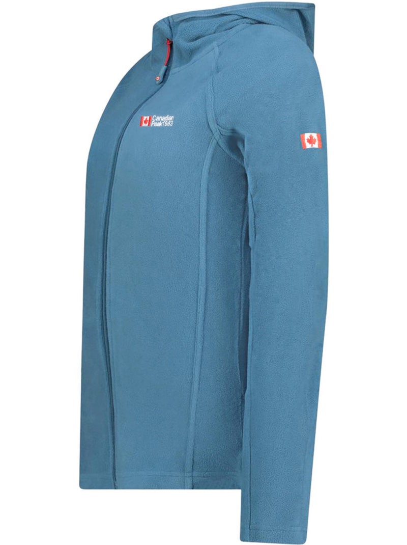 Casaco micropolar com capuz tugoodeak – canadian peak Azul-petróleo - Kiabi