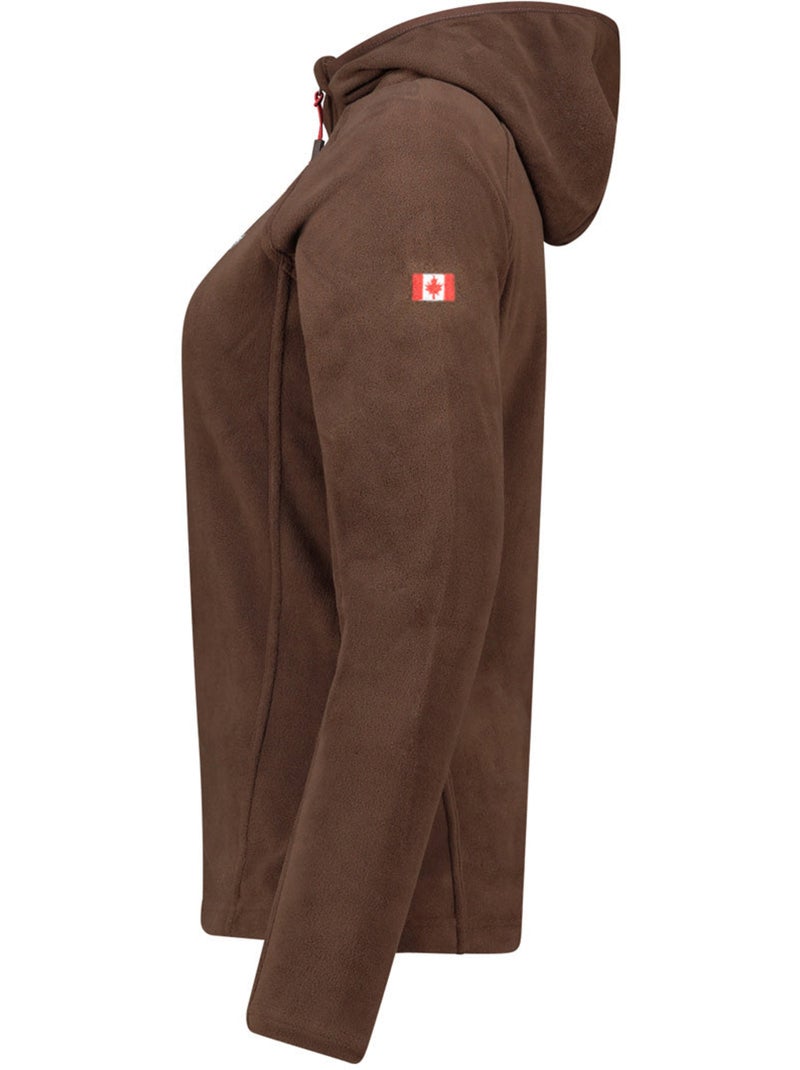 Casaco micropolar com capuz tugoodeak – canadian peak Castanho - Kiabi