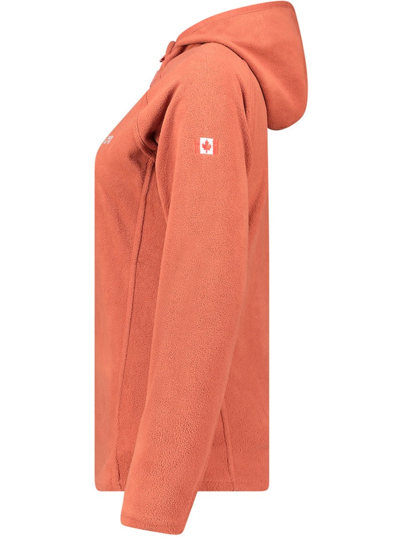 Casaco micropolar com capuz tugoodeak – canadian peak Terracota - Kiabi