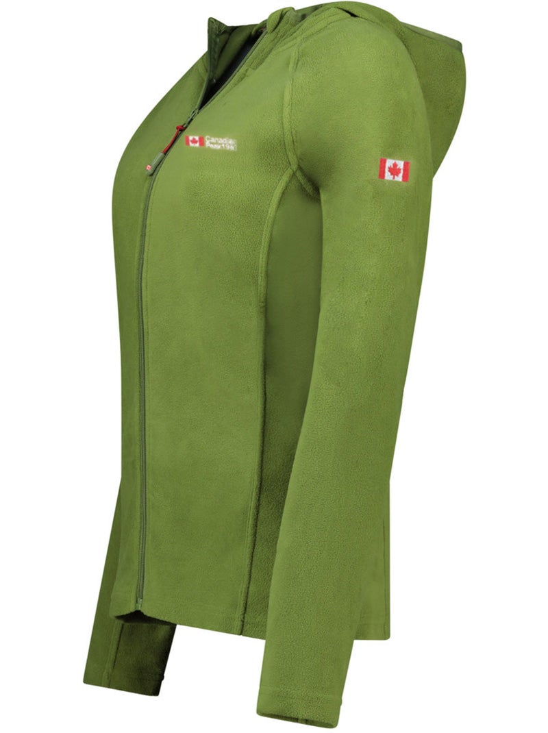 Casaco micropolar com capuz tugoodeak – canadian peak Verde cáqui claro - Kiabi