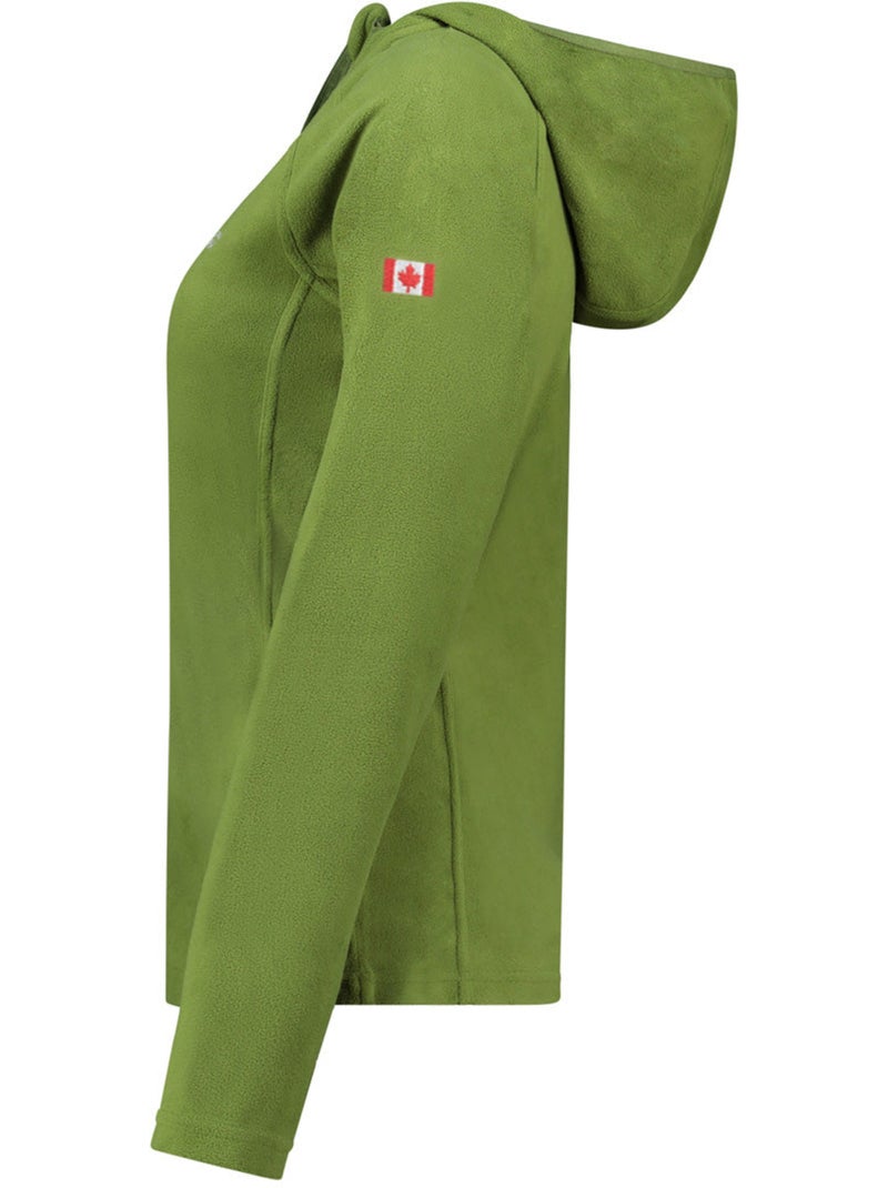 Casaco micropolar com capuz tugoodeak – canadian peak Verde cáqui claro - Kiabi