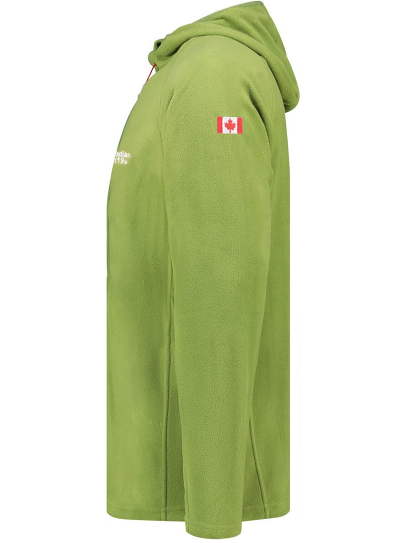Casaco micropolar com capuz tugoodeak – canadian peak Verde cáqui claro - Kiabi