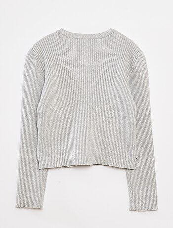 Casaco nervurado com laços em veludo