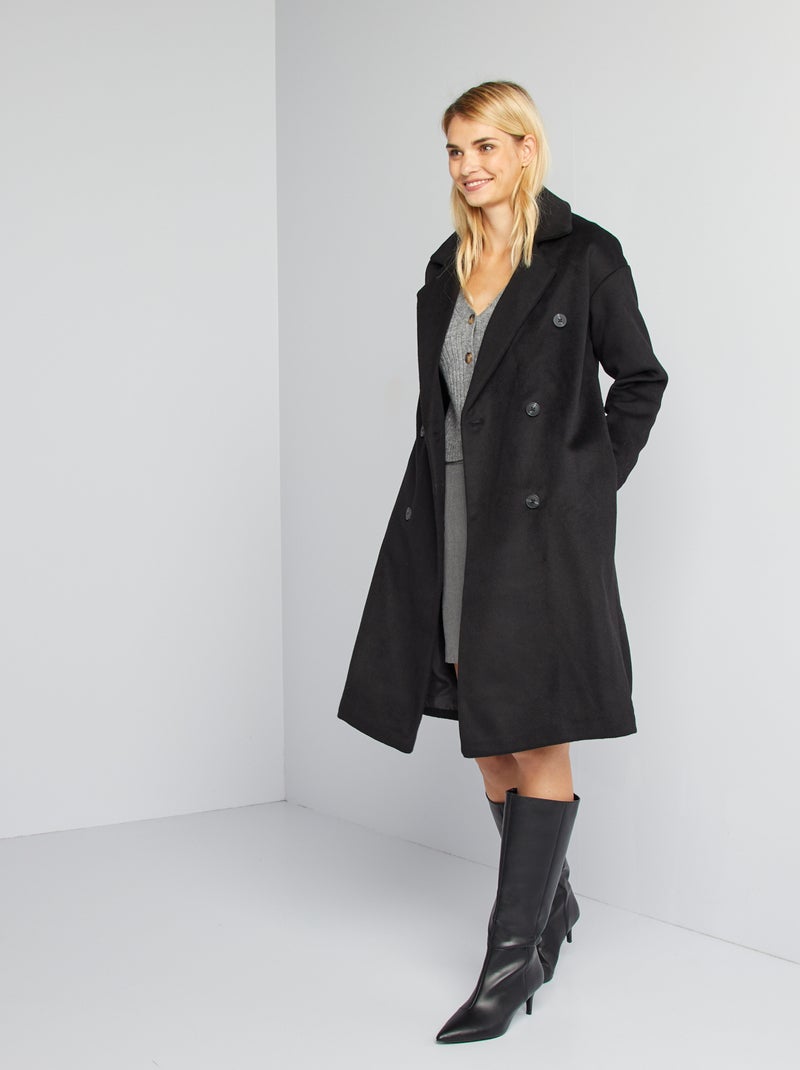 Casaco oversize comprido Preto - Kiabi