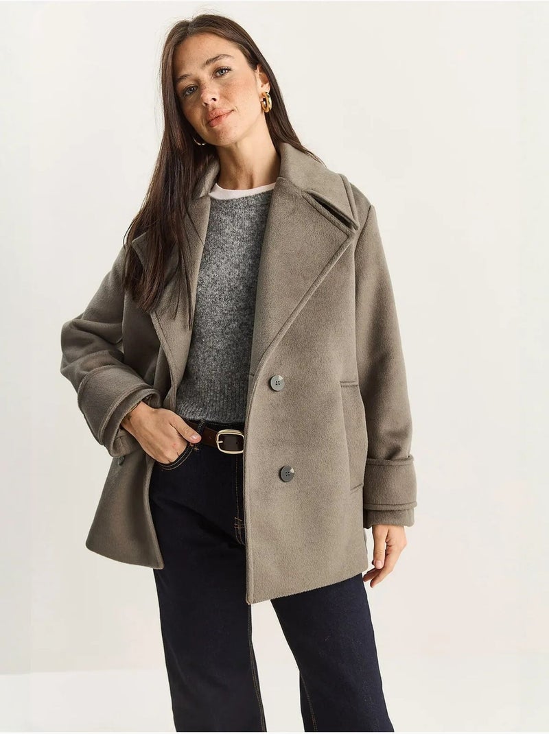 Casaco oversized com bolsos lucci Cáqui - Kiabi