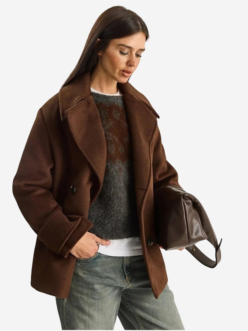 Casaco oversized com bolsos lucci Castanho-escuro - Kiabi