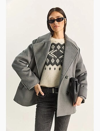 Casaco oversized com bolsos lucci