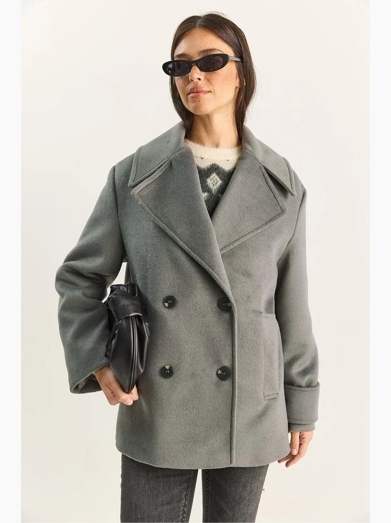 Casaco oversized com bolsos lucci Cinza escuro - Kiabi