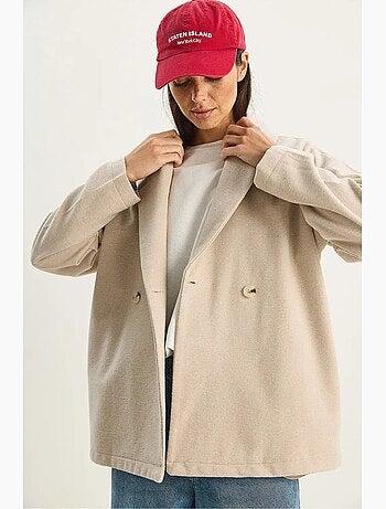Casaco oversized com fecho de botões lucci
