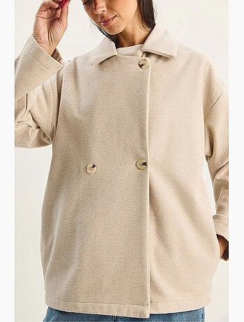Casaco oversized com fecho de botões lucci