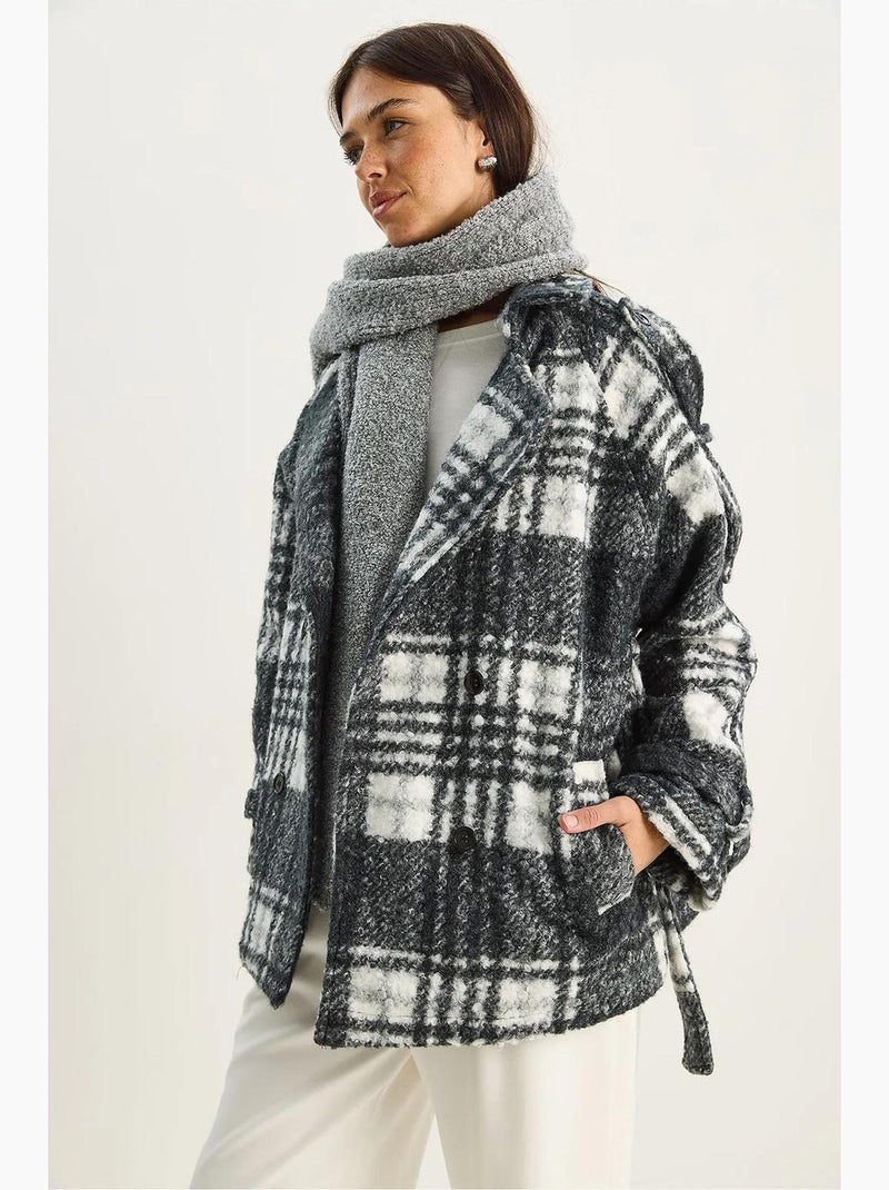 Casaco oversized com fecho de botões lucci Cinza - Kiabi
