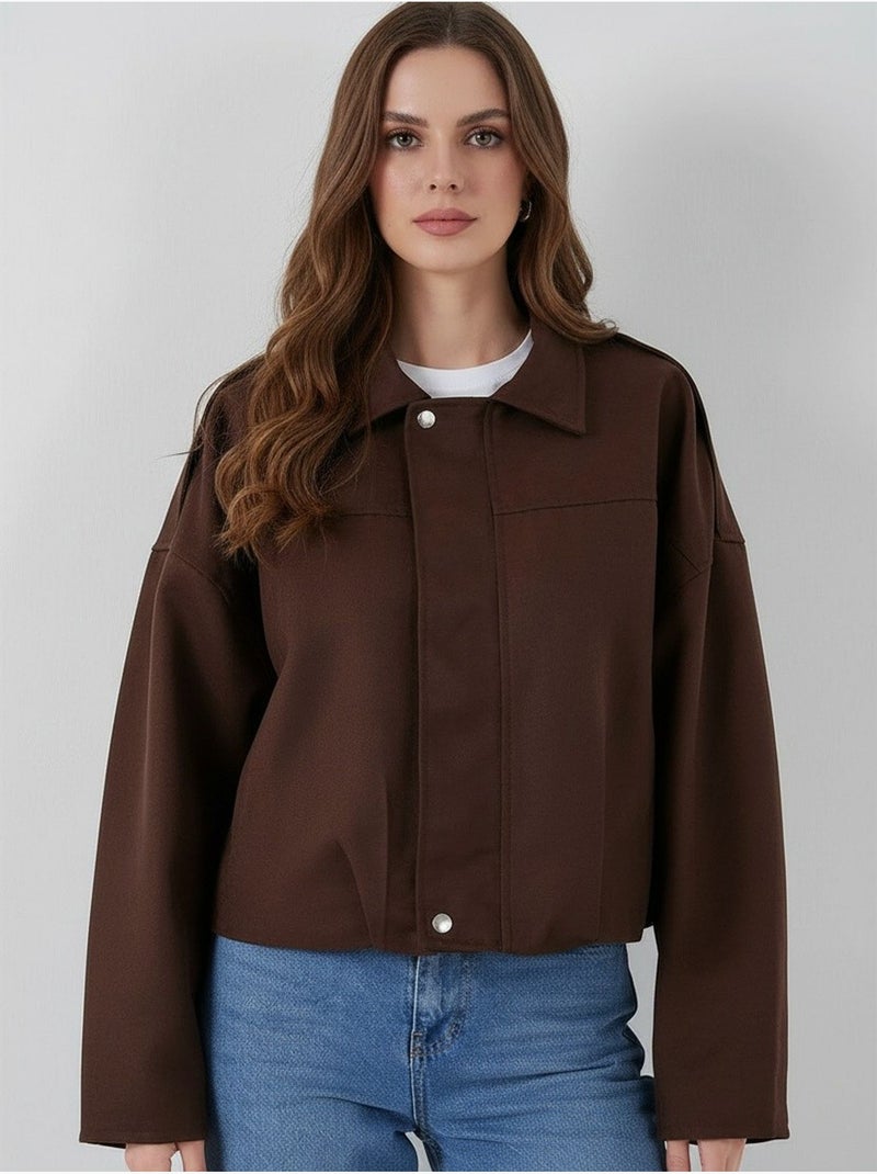 Casaco oversized com fecho de correr bdart Castanho-chocolate - Kiabi