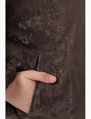 Casaco oversized de veludo com fecho de correr e bolsos bdart