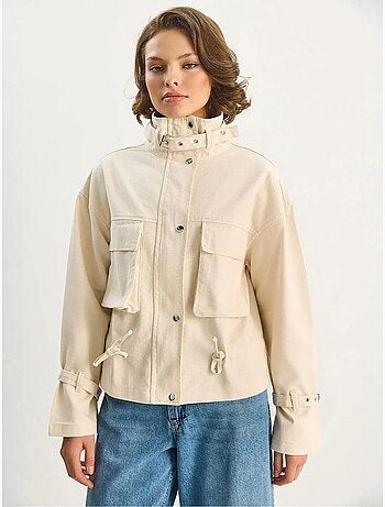Casaco oversized em algodão gabardine lucci