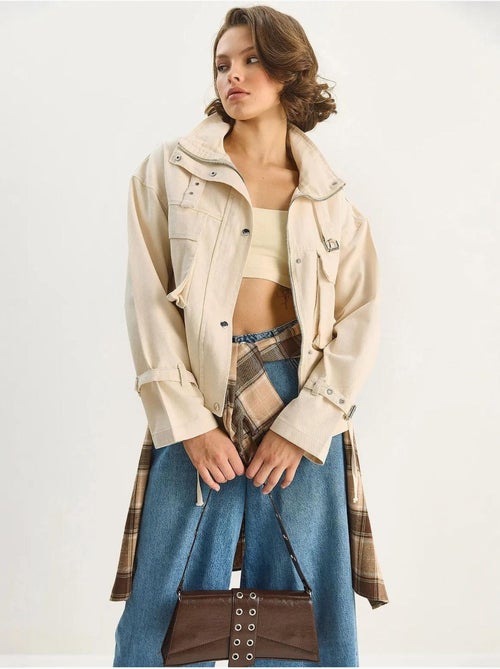 Casaco oversized em algodão gabardine lucci - Kiabi Casaco oversized em algodão gabardine lucci - Kiabi