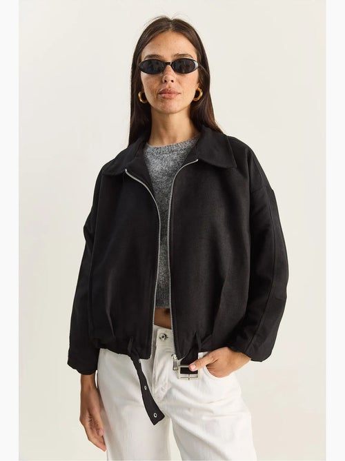 Casaco oversized em camurça sintética lucci - Kiabi