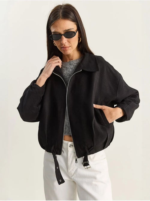 Casaco oversized em camurça sintética lucci - Kiabi