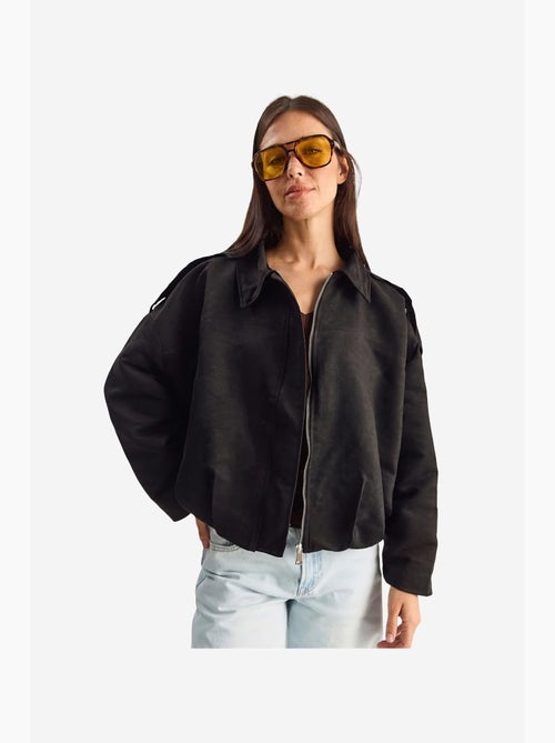 Casaco oversized em camurça sintética lucci - Kiabi