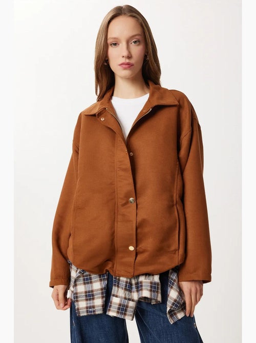 Casaco oversized em gabardina com fecho de correr istanbul - Kiabi Casaco oversized em gabardina com fecho de correr istanbul - Kiabi