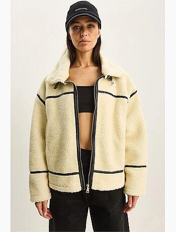 Casaco oversized em pelo sintético lucci