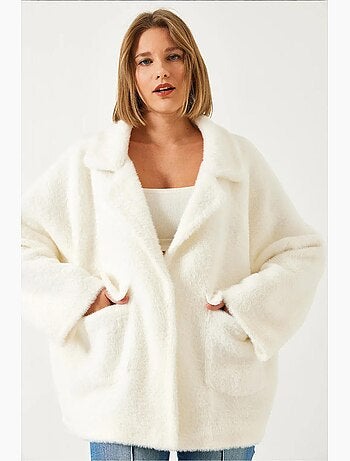 Casaco oversized em pelo sintético lucci