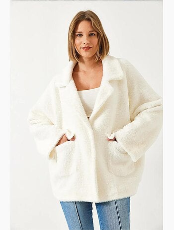 Casaco oversized em pelo sintético lucci