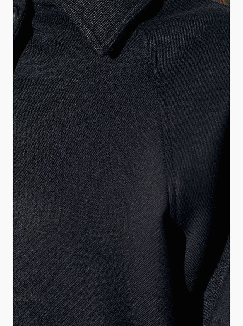Casaco oversized em tecido entrançado com efeito peluche e botões dilvin Preto - Kiabi