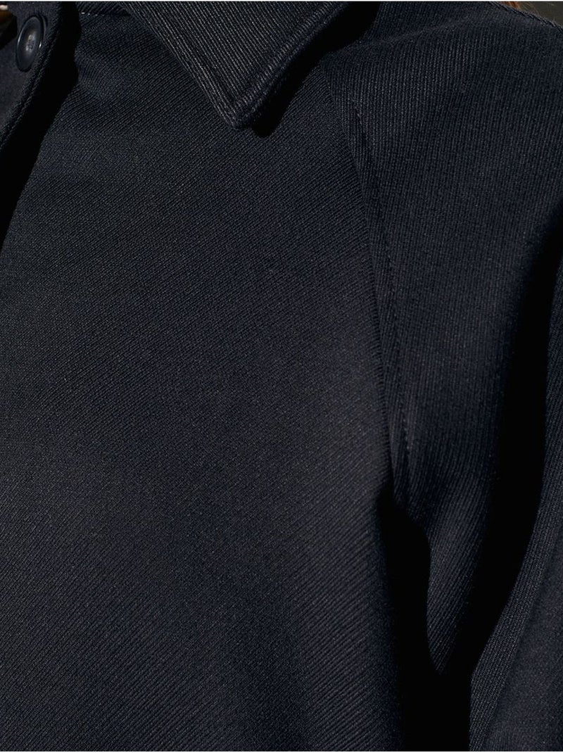 Casaco oversized em tecido entrançado com efeito peluche e botões Preto - Kiabi