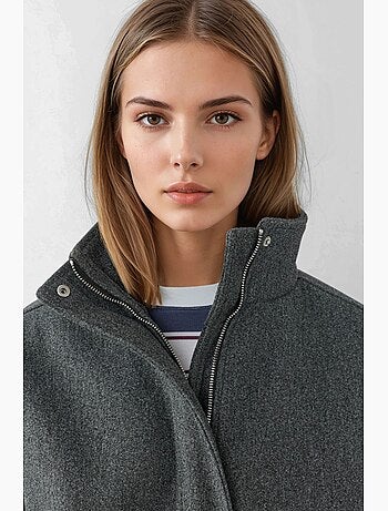 Casaco oversized texturizado com gola alta hiccup