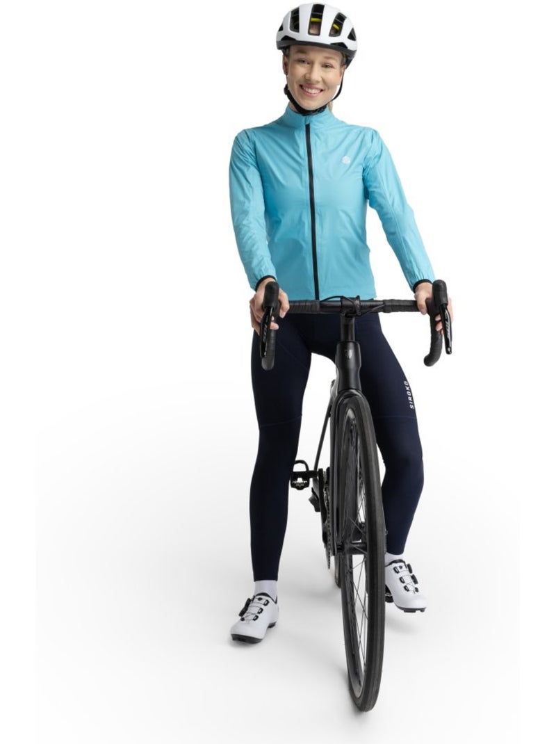 Casaco para a chuva de ciclismo mulher Azul ciano - Kiabi