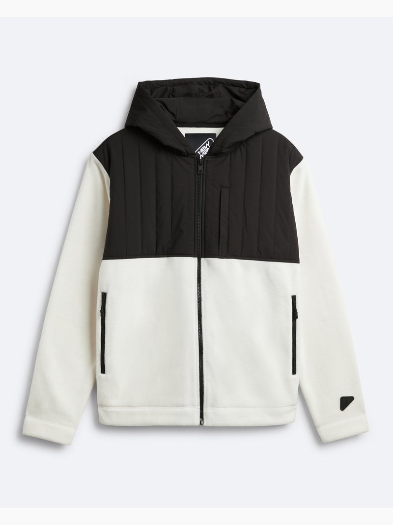 Casaco polar branco regular Branco - Kiabi