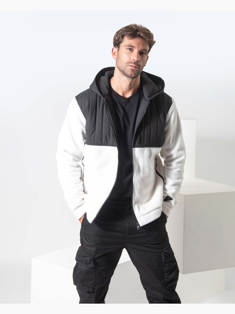 Casaco polar branco regular Branco - Kiabi