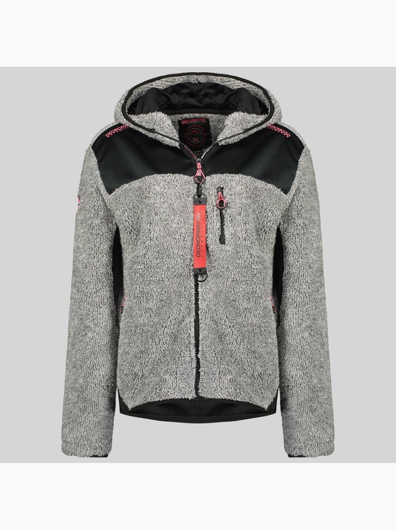 Casaco polar com capuz telodia – geographical norway Cinza escuro - Kiabi