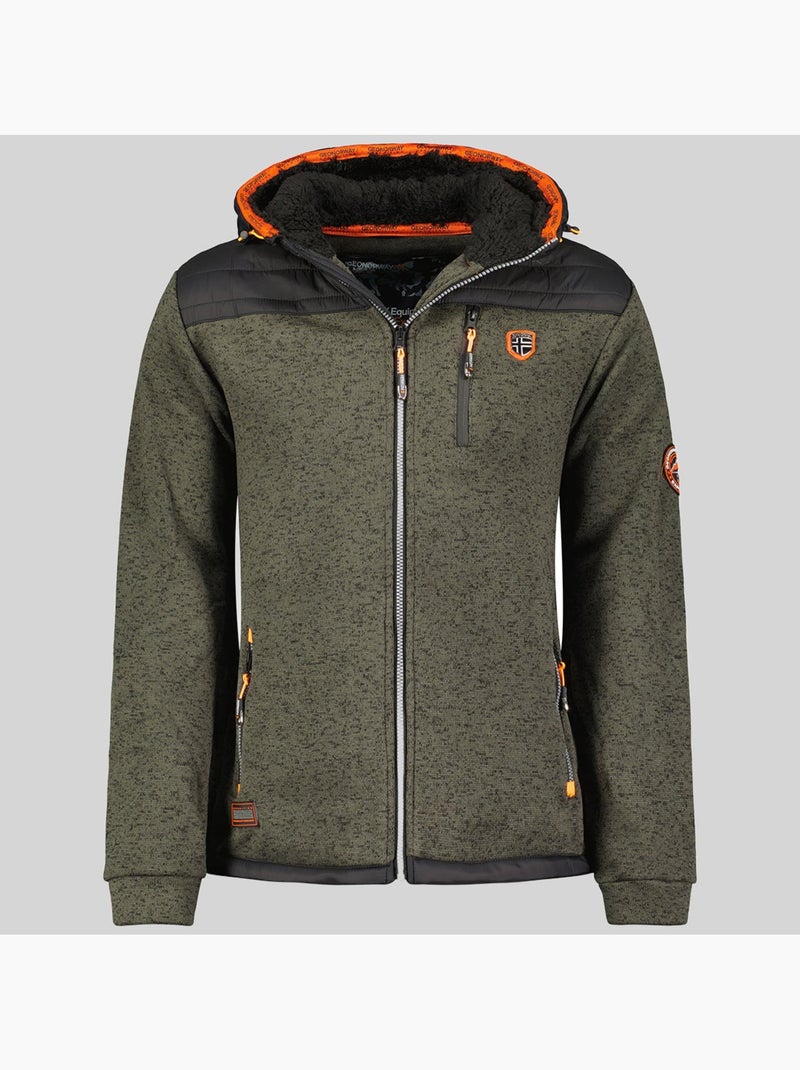 Casaco polar com capuz toledo – geographical norway Cinza escuro - Kiabi
